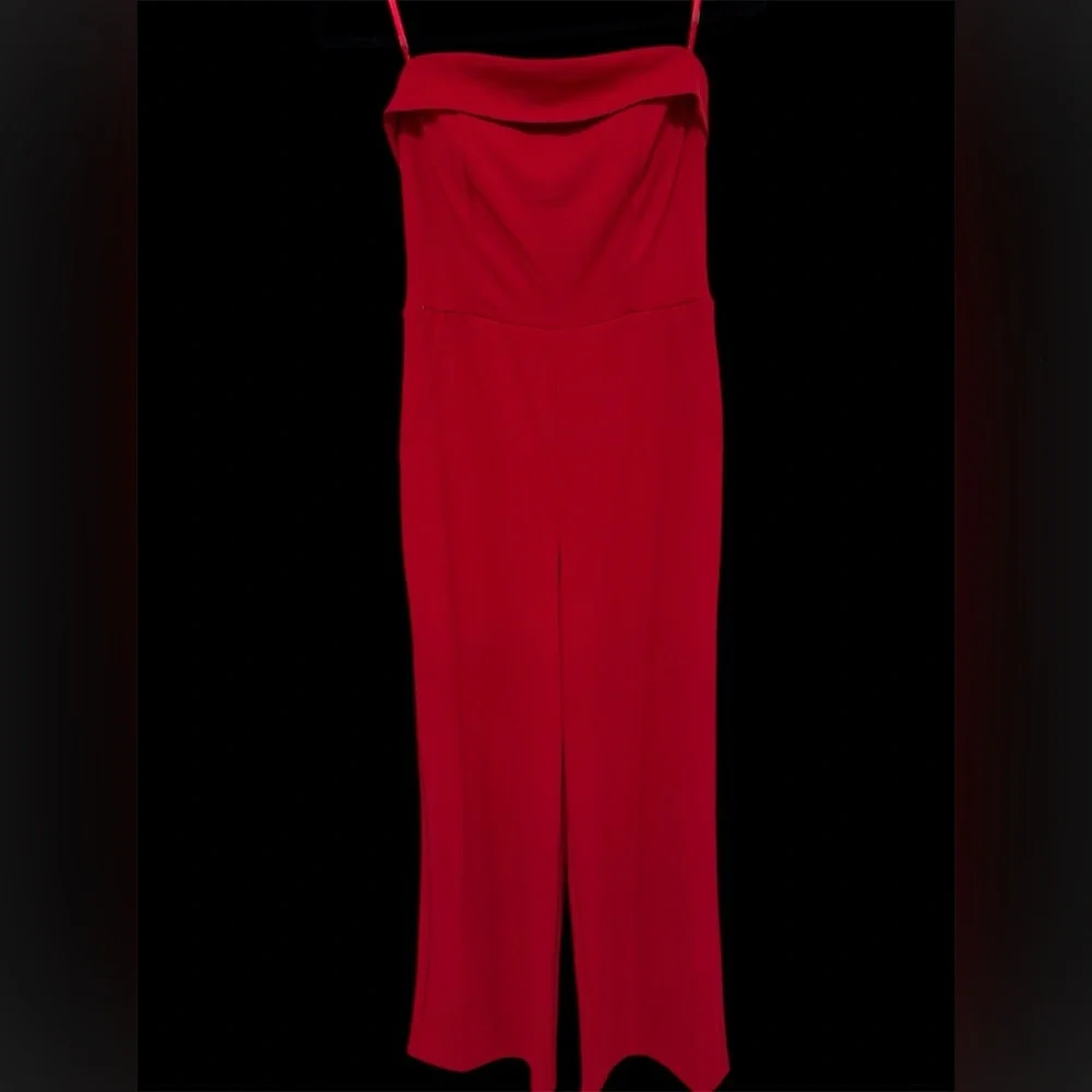 Elegant Red Women's Strapless Jumpsuit w/Built In Bra - Picture 2 of 11